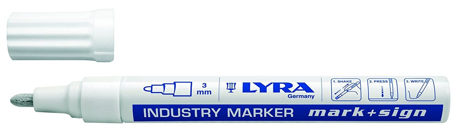 LY040001--Marker lakier permanentny okragły końc&amp;oacute;wka 2-4mm biały lyra