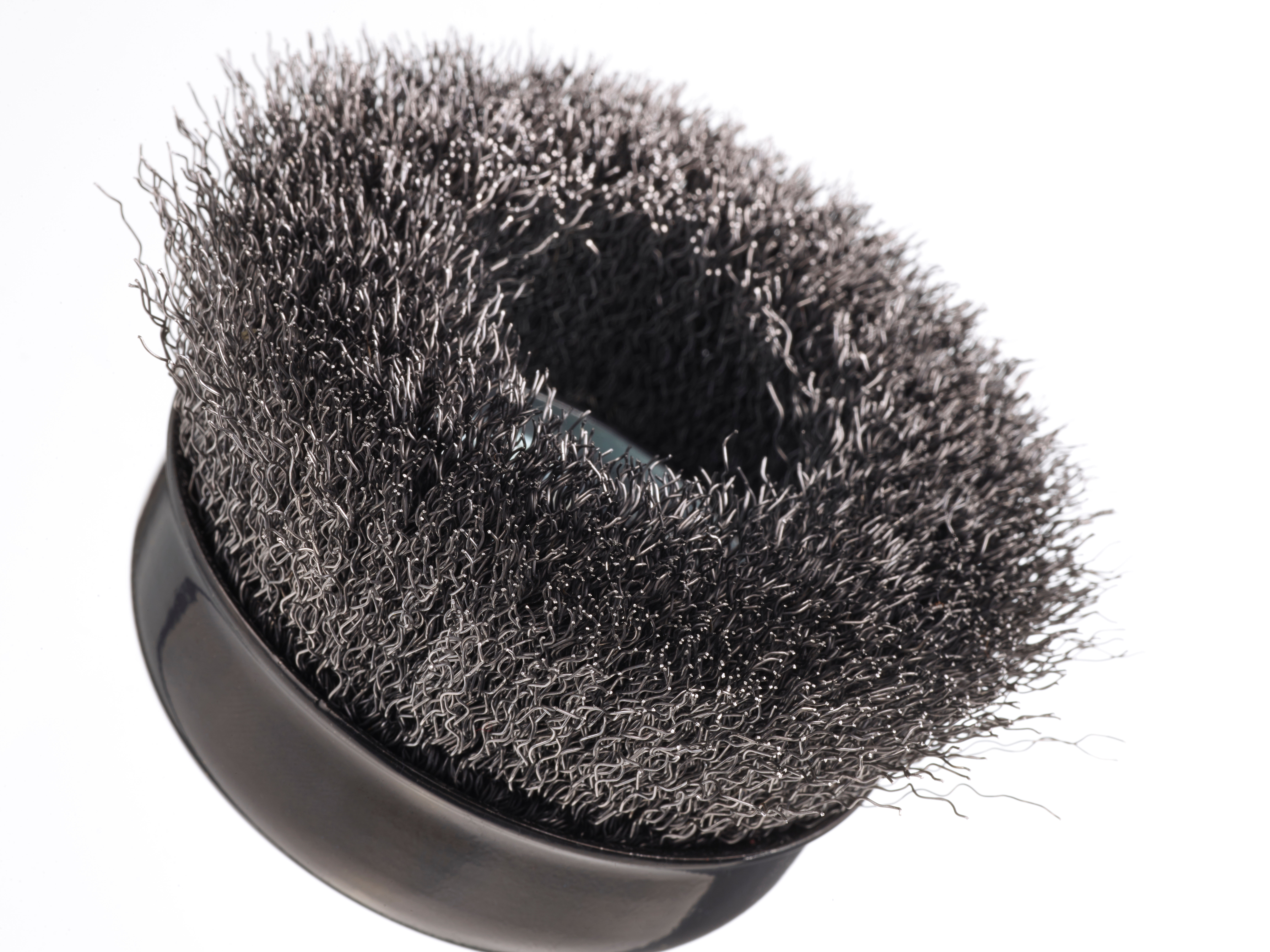 STA36205--Szczot. drucia. garnk. fi=22,2-m14/fi=100mm, drut stal.falis