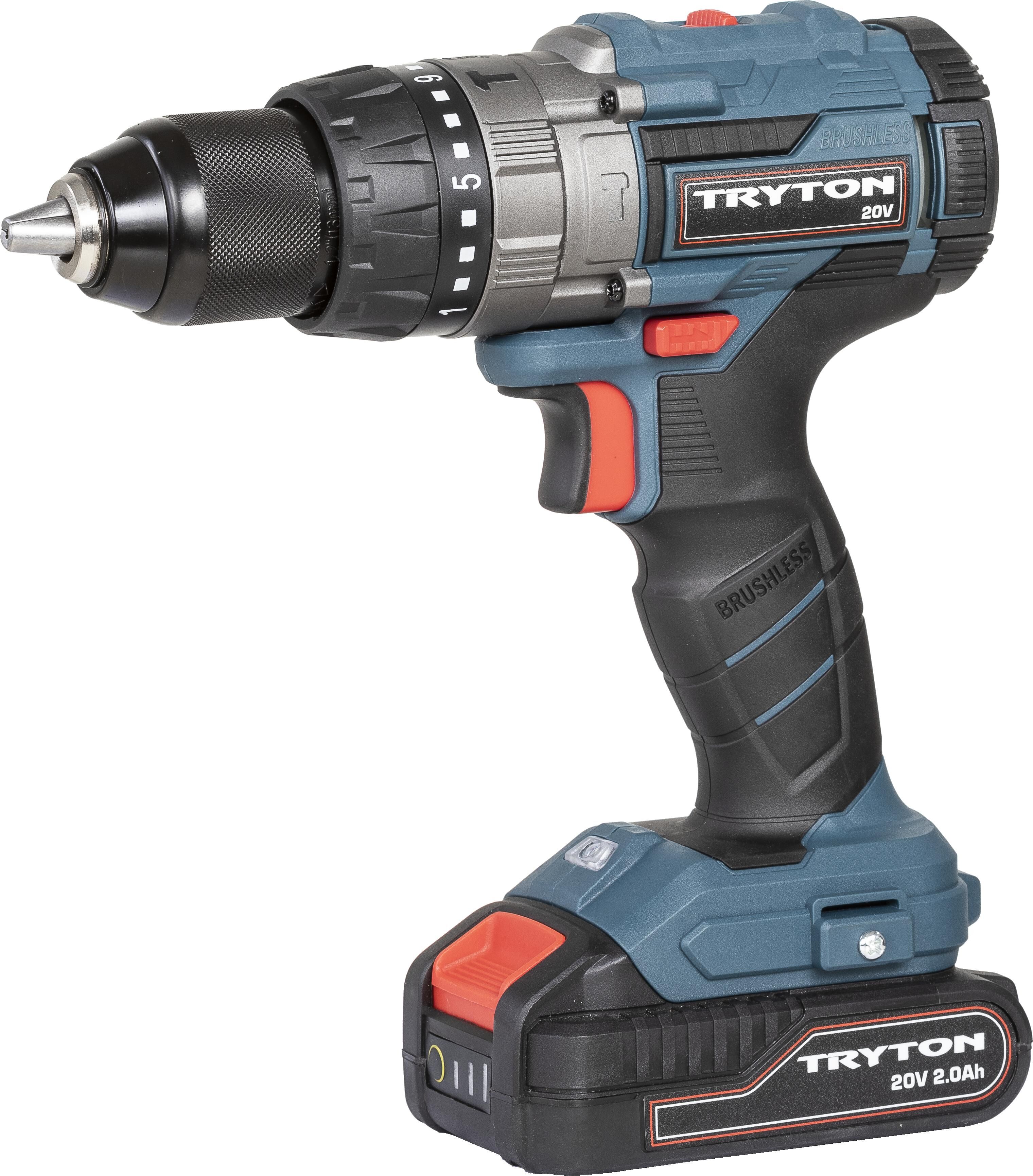 TBLV202--Specyfikacja:Silnik bezszczotkowy2-biegiUchwyt wiertarski metalowy, jednotulejowy, szybkozaciskowy, 13mm21+1 pozycji sprzęgłaUdarMetalowe przekładnieNapięcie akumulatora: 20VPojemność akumulatora: 2 AhUchwyt wiertarski szybkozaciskowy: 0.8-13 mmBiegi