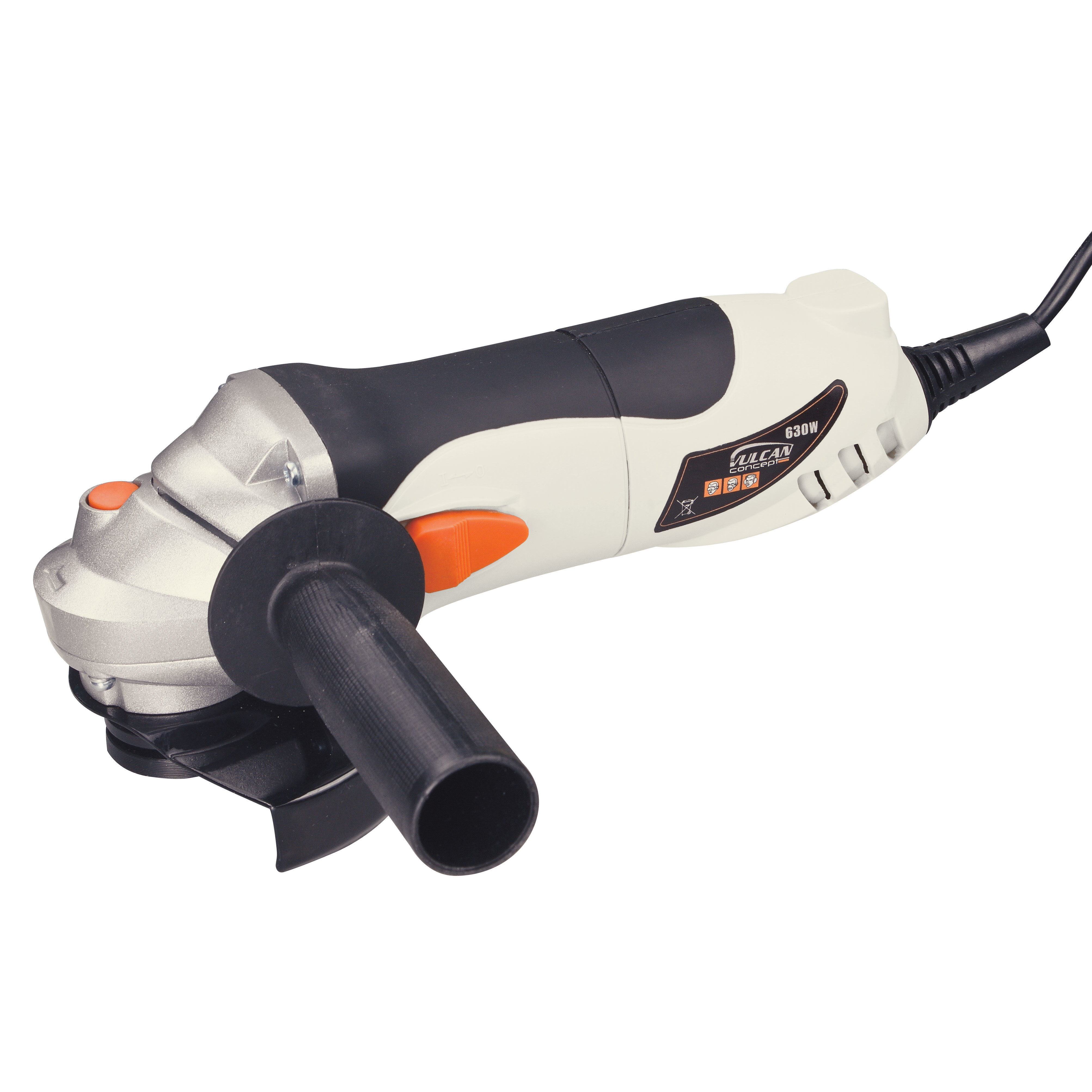 VZS125B--VZS125B Szlifierka kątowa 630W, 125mm, Vulcan ConceptCechy:Utwardzana przekładniaNiska waga i kompaktowa budowa elektronarzędziaWyposażenie:osłona tarczykluczkołnierze mocujące tarczęDane techniczne:moc 630 Wśrednica tarczy 125 mmprędkość obrotowa 12