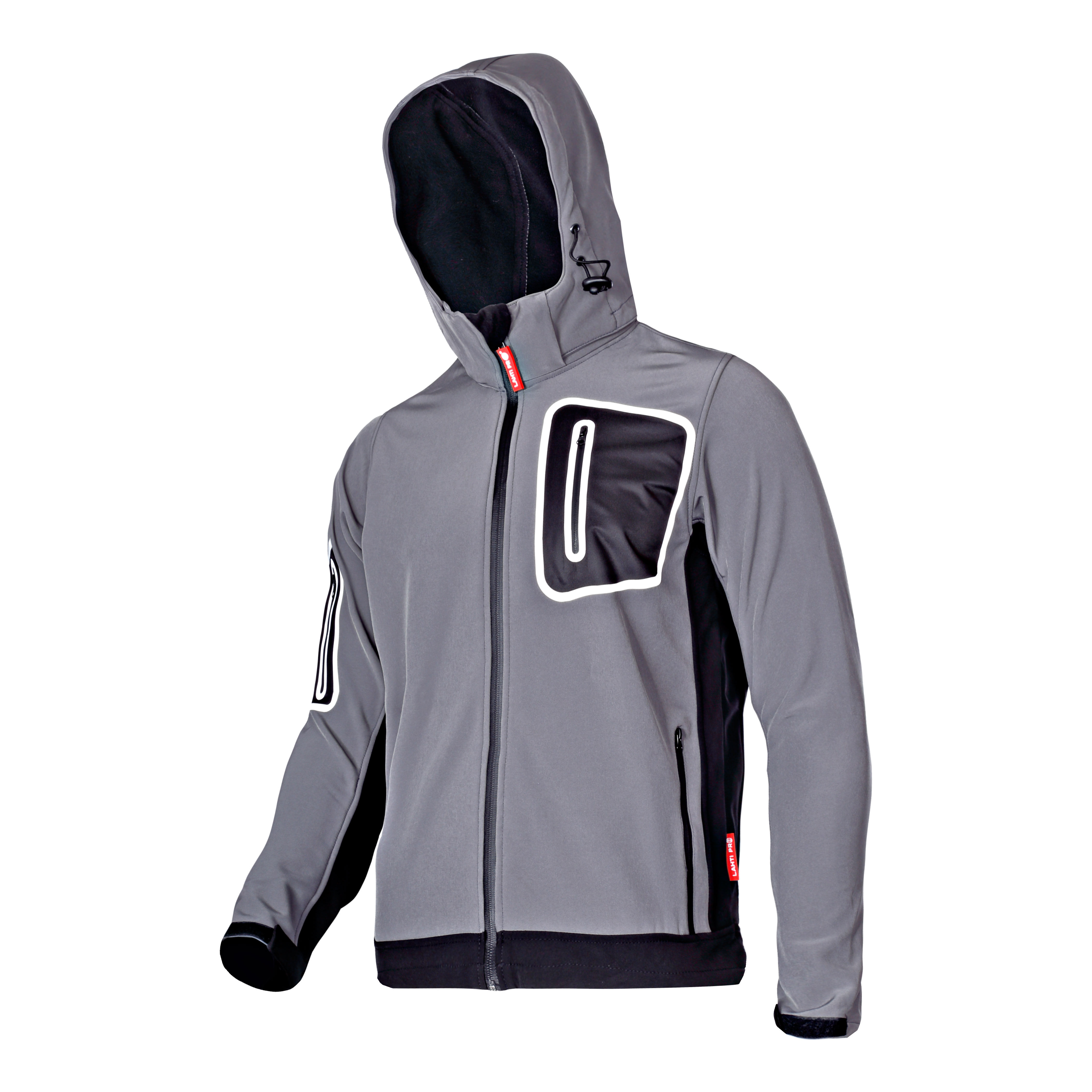XXKS2L--Kurtka softshell z kapt., szara, rozm. l, ce, lahti
