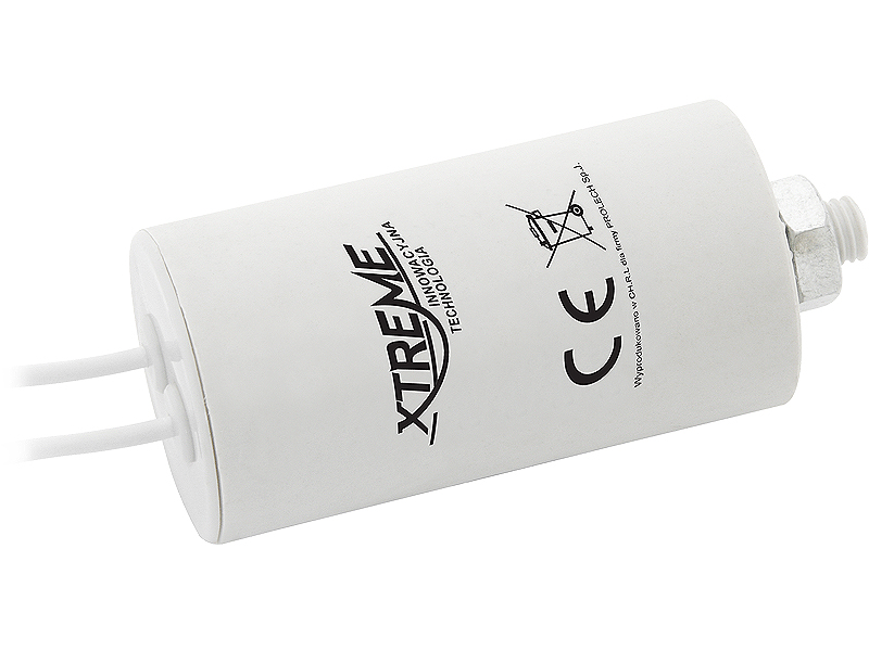 0564#--Kondensator silnikowy do silnik&amp;oacute;w indukcyjnych prądu zmiennego 50/60 Hz stosowanych w wentylatorach, dmuchawach, napędach (bram,rolet), kompresorach, kosiarkach, myjkach ciśnieniowych itp.Cechy produktu:- duża stabilność pojemnościowa-