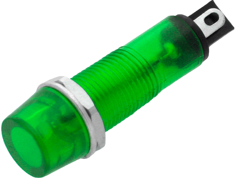 0653#--Kontrolka neonowa w kolorze zielonym.- Typ: kontrolka neonowa- Szerokość: 9 mm- Napięcie: 230V- Kolor: zielony- Opakowanie: 20 sztuk&amp;nbsp;