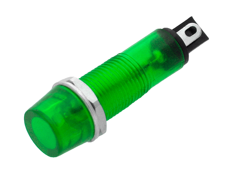 0655#--Kontrolka neonowa w kolorze zielonym.- Typ: kontrolka neonowa- Szerokość: 6 mm- Napięcie: 230V- Kolor: zielony- Opakowanie: 20 sztuk&amp;nbsp;