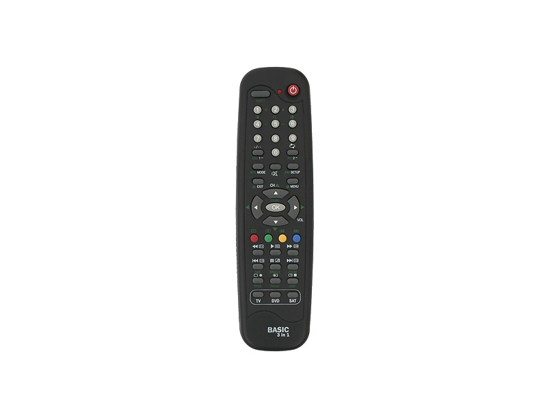 0674#--Wielofunkcyjny pilot uniwersalny BASIC. &amp;nbsp;Umożliwia jednoczesną obsługę trzech urządzeń: TV. DVD i dekodera SAT.CECHY:- może obsługiwać jednocześnie 3 urządzenia: telewizor, tuner satelitarny lub dekoder płatnej telewizji cyfrowej, sprzęt