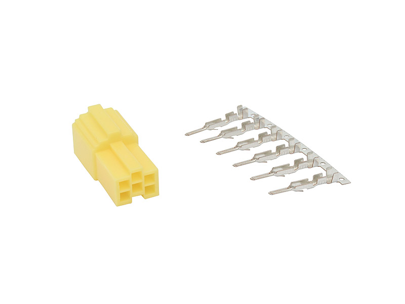 1287#--ZESTAW GNIAZDO MINI-ISO Ż&amp;Oacute;ŁTA 6-PIN Z TERMINALAMIZestaw zawiera: Obudowa: 1 szt.; Terminal: 6 szt.