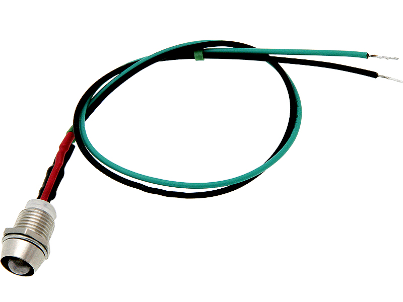 1423#--Kontrolka z diodą LED o zielonej barwie światła wraz z przewodem.- Dioda: LED- Średnica: 5 mm- Napięcie zasilania: 12V- Kolor: zielony- Przew&amp;oacute;d: TAK- Opakowanie: 10 sztuk