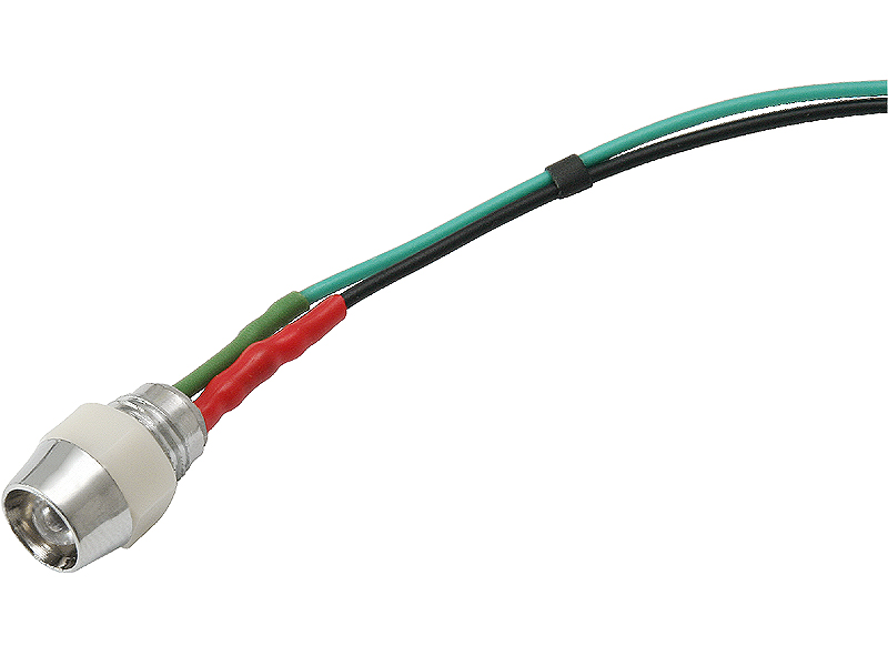 1628#--Kontrolka z diodą LED o czerwonej barwie światła wraz z przewodem.- Dioda: LED- Średnica: 5 mm- Napięcie zasilania: 12V- Kolor: czerwony- Przew&amp;oacute;d: TAK- Opakowanie: 10 sztuk