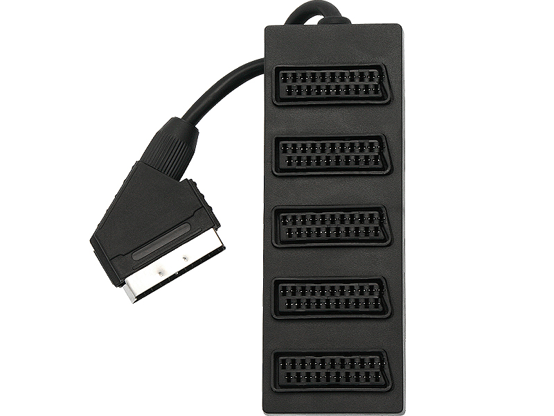 1994#               --Rozgałęźnik z wtykiem SCART z przewodem oraz pięcioma gniazdami SCART.- Wtyk: 1 x SCART z przewodem- Gniazdo: 5 x SCART