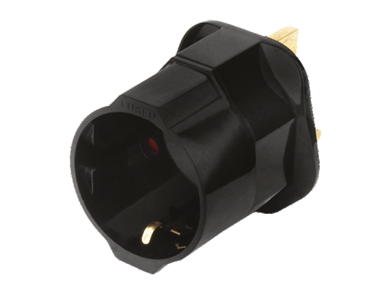 2135#--Przejści&amp;oacute;wka sieciowa z bezpiecznikiem&amp;nbsp;wtyk UK na gniazdo SCHUKO z uziemieniem- Bezpiecznik: 13A- Napięcie pracy: 110~250V AC- Max. obciążenie: 3000 W