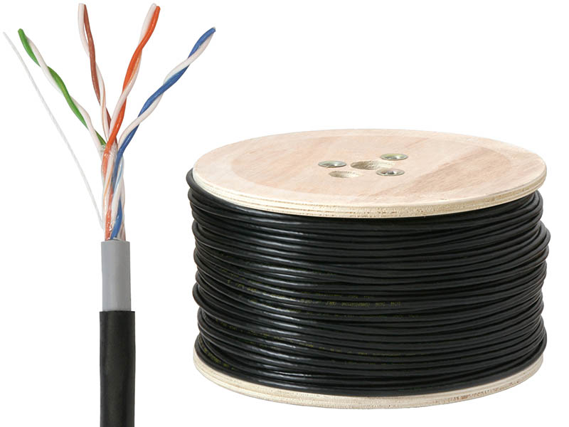 2174#--&amp;nbsp;Kabel komputerowy - skrętka 4x2 UTP Kat.5e Cu żel. drut 305m4 pary FTP drut miedziany AWG 24, opona zewnętrzna PVC, znaczniki długości kabla co metr. Pracuje w bieżących instalacjach kat.5 i kat.5E takich jak 10Base -T, 100Base-TX, 100B