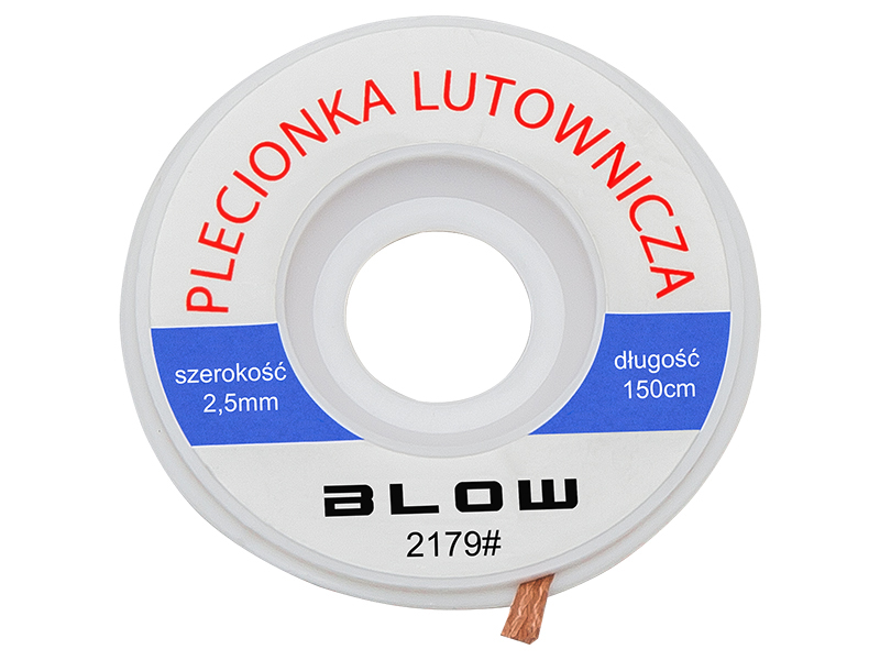 2179#--Plecionka do odsysania nadmiaru cyny.Długość: 1,5mSzerokość: 2,5mm