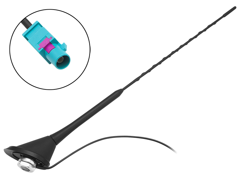 22-680#--Specyfikacja:- Kąt nachylenia masztu: 72 stopnie- Długość masztu: 40 cm- Wzmocnienie FM: +8dB- Długość przewodu: 30 cm- Kompatybilność: z modelami VW group ze złączem FAKRA (modele z zasilaniem antenowym typu phantom - zasilanie doprowadzone poprzez 