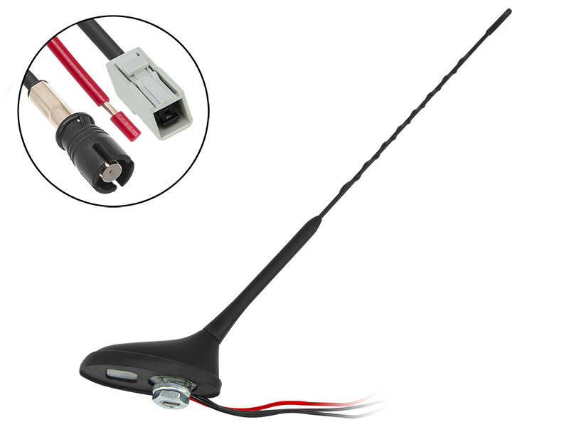 22-696#--Specyfikacja:- Kąt nachylenia masztu: 72 stopnie- Długość masztu: 40 cm- Wzmocnienie FM: +24 dB- Wzmocnienie AM: +20 dB- Długość przewod&amp;oacute;w: 120 cm- Impedancja falowa AM/FM&amp;nbsp;75&amp;Omega;&amp;nbsp;- Kompatybilność: z