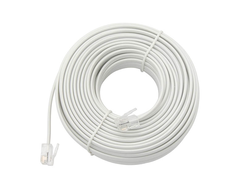 2268#--Sznur telefoniczny prosty typu WTYK-WTYK 6P4CKolor:&amp;nbsp;białyDługość:&amp;nbsp;25m &amp;nbsp; &amp;nbsp; &amp;nbsp;&amp;nbsp;Średnica pojedynczego przewodu:&amp;nbsp;0,36 mm&amp;nbsp;Maksymalne napięcie pracy:&amp