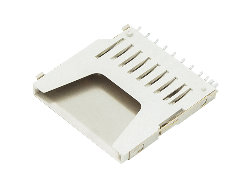 2298#--Gniazdo montażowe na płytkę do kart SD w kolorze białym.- Gniazdo: do kart SD- Typ: montażowe, na płytkę- Kolor: biały- Opakowanie: 10 sztuk&amp;nbsp;&amp;nbsp;