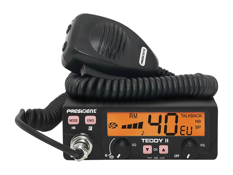 24-016#--Teddy ASCDANE TECHNICZNE:- Ilość kanał&amp;oacute;w modulacja: 40 AM/FM&amp;nbsp;- Moc wyjściowa: 4 W&amp;nbsp;- Częstotliwość: 26,960 MHz - 27,405 MHz&amp;nbsp;- Impedancja anteny: 50 Ohm- Zasilanie: 13,2 V- Czułość przy 20 dB Sinad:
