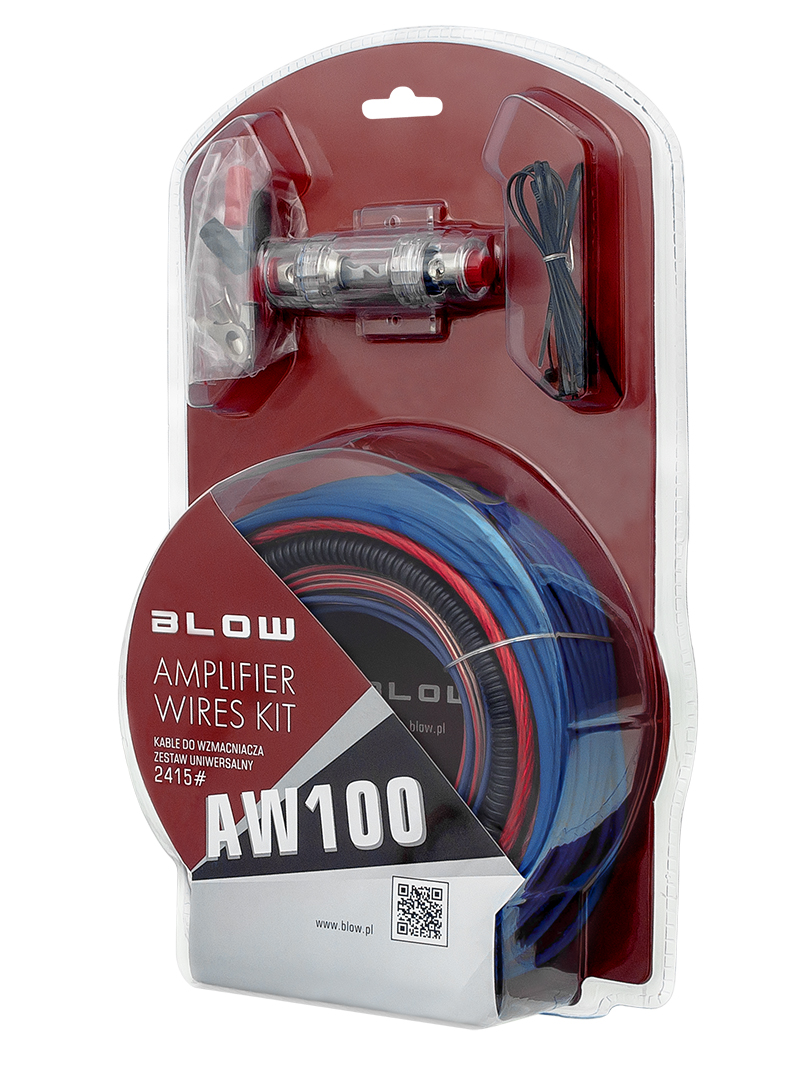 2415#--Uniwersalny zestaw przewod&amp;oacute;w umożliwiający podłączenie wzmacniacza do samochodowej instalacji car-audio.ZESTAW ZAWIERA:- Kabel zasilający czerwony 8AWG 5m- Kabel zasilający czarny 8AWG 1m- Kabel sterujący niebieski 18AWG 5m- Kabel połą