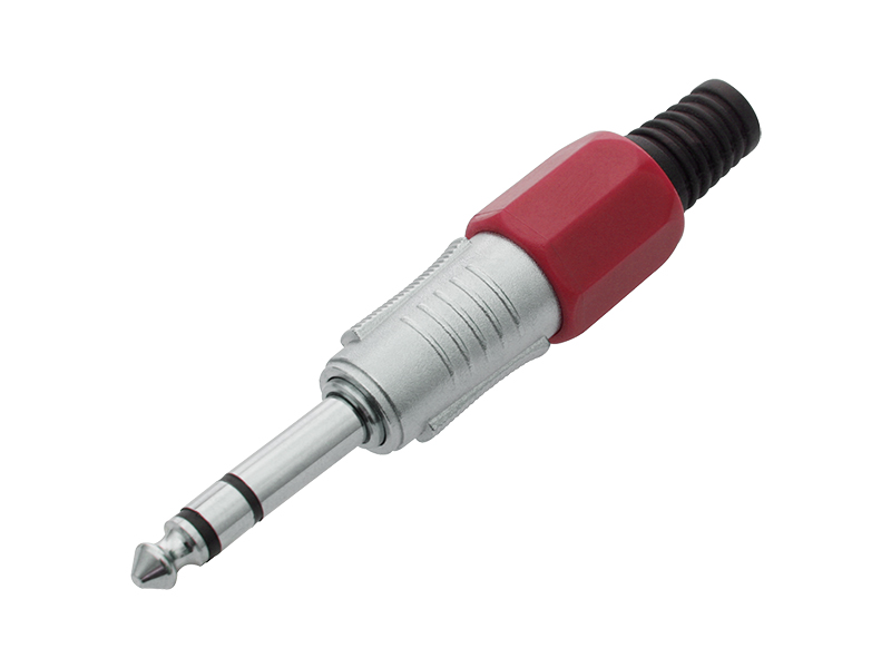 3038#--Wysokiej jakości metalowy wtyk Jack 6,3 stereo w kolorze czerwonym.- Wtyk: Jack 6,3- Typ: stereo- Materiał: metal- Kolor: czerwony&amp;nbsp;- Opakowanie: 10 sztuk&amp;nbsp;