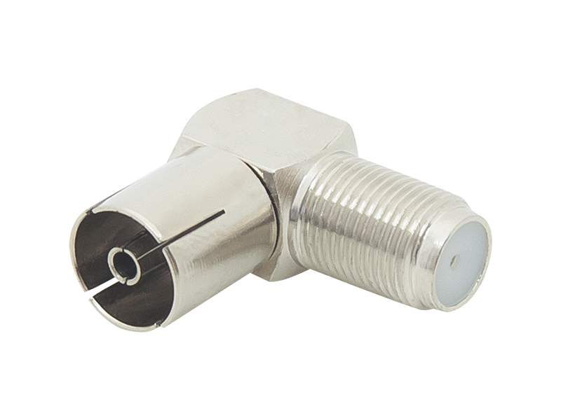 3272#--Przejście kątowe z gniazdem F zakończone gniazdem antenowym wykonane z wysokogatunkowej miedzi. Zastosowanie metalu typu miedź jako materiał produkcyjny zapewnia doskonałe, bezstratne przewodzenie sygnału, odporność na uszkodzenia oraz na niekorzystn