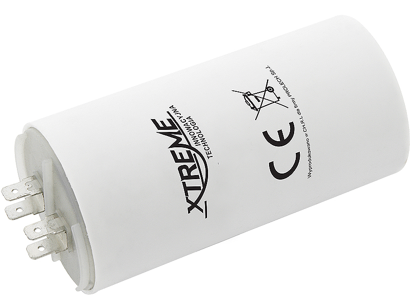 3349#--Kondensator silnikowy do silnik&amp;oacute;w indukcyjnych prądu zmiennego 50/60 Hz stosowanych w wentylatorach, dmuchawach, napędach (bram,rolet), kompresorach, kosiarkach, myjkach ciśnieniowych itp.Cechy produktu:- duża stabilność pojemnościowa-