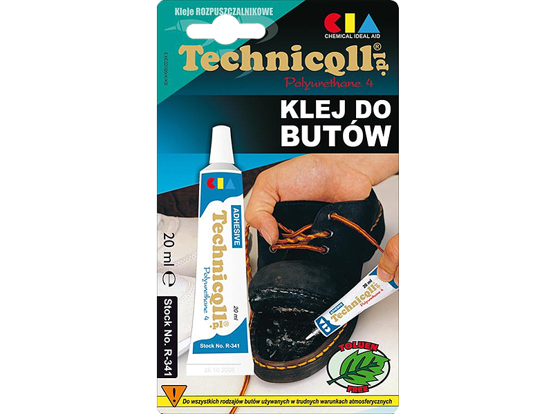 3376#--Klej do but&amp;oacute;w - 20 mlElastyczny klej do but&amp;oacute;w także takich, kt&amp;oacute;re są używane w trudnych warunkach jak buty sportowe i robocze. Tworzy bardzo mocną, bezbarwną spoinę odporną na zmienne warunki atmosferyczne