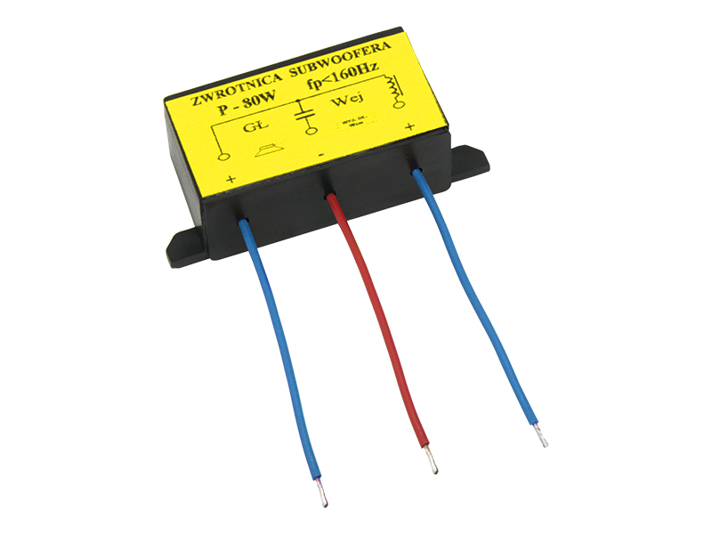 3423#               --Zwrotnica głośnikowa w obudowie &amp;nbsp;4-8 Ohm- Moc max.:&amp;nbsp;80 W- Punkt podziału częstotliwości:&amp;nbsp;Fp 160 Hz- Nachylenie zbocza:&amp;nbsp;12 dB