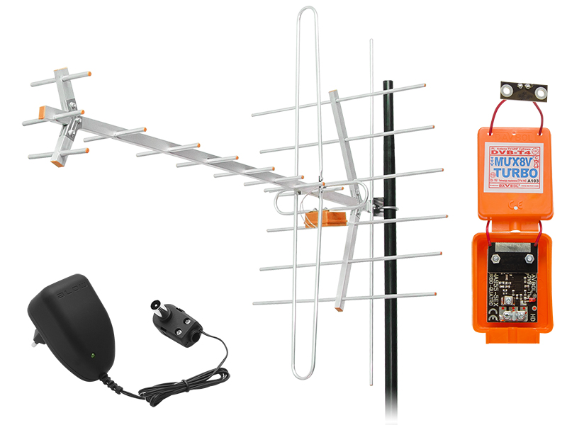 3684#--Antena kierunkowa katywna o wysokiej skuteczności. Przystosowana do montażu na zewnątrz, odporna na wodę i promieniowanie UV. Składana, wytrzymała konstrukcja. Kompatybilna ze standardem FullHD oraz 4K UltraHD. Wykorzystanie najlepszych materiał&
