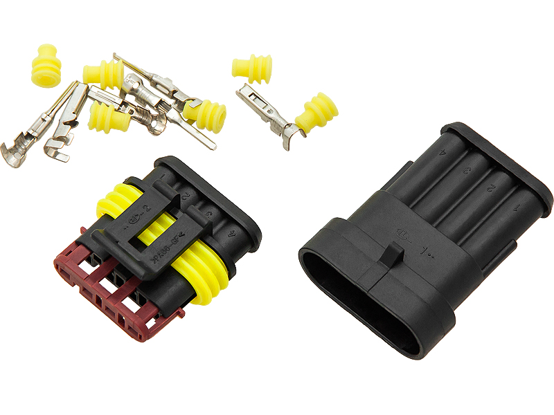 40-804#--Hermetyczna kostka połączeniowa OH-4Złącze stosowane w samochodach do połączeń czujnik&amp;oacute;w i innych urządzeń.Dane techniczne:Maksymalnym przekroju przewodu 1.5 mm2Temperatura pracy: &amp;ndash;40&amp;deg;C do +125&amp;deg;CPr