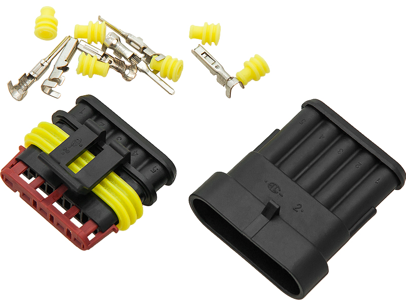 40-805#--Hermetyczna kostka połączeniowa OH-5Złącze stosowane w samochodach do połączeń czujnik&amp;oacute;w i innych urządzeń.Dane techniczne:Maksymalnym przekroju przewodu 1.5 mm2Temperatura pracy: &amp;ndash;40&amp;deg;C do +125&amp;deg;CPr