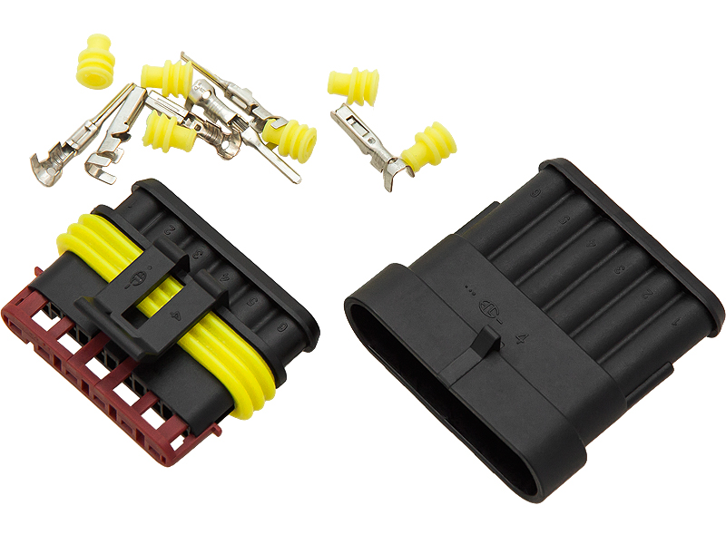 40-806#--Hermetyczna kostka połączeniowa OH-6Złącze stosowane w samochodach do połączeń czujnik&amp;oacute;w i innych urządzeń.Dane techniczne:Maksymalnym przekroju przewodu 1.5 mm2Temperatura pracy: &amp;ndash;40&amp;deg;C do +125&amp;deg;CPr