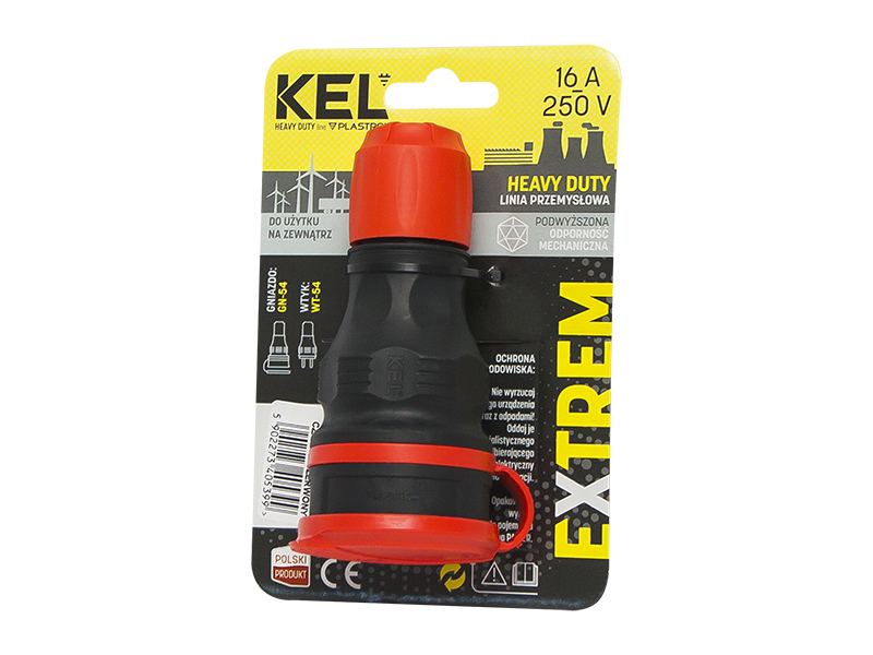 4092#--4092# Gniazdo gn-54 pojed.z uziem.czarno/czerw