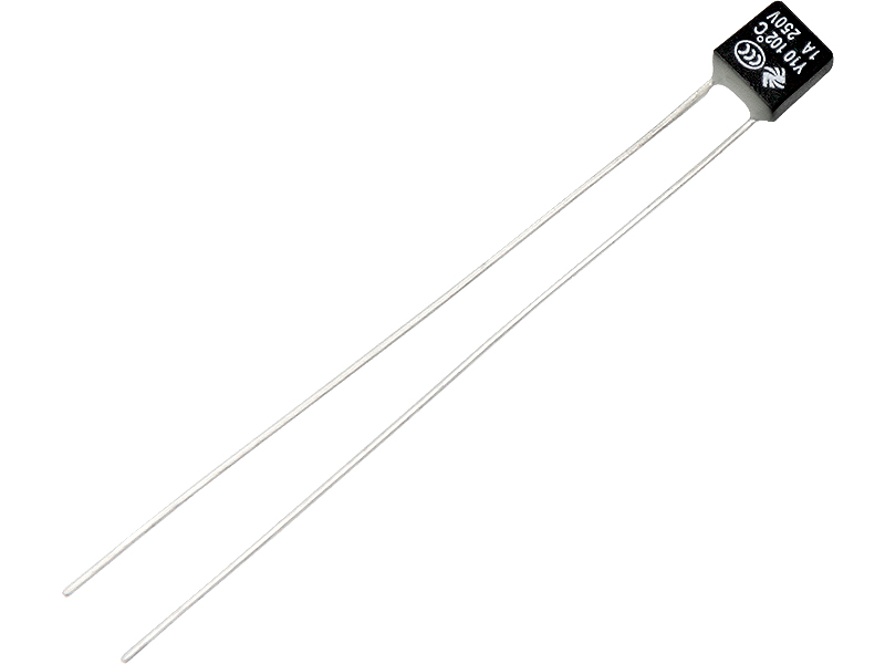 4230#--Bezpiecznik termiczny z wyprowadzeniami umieszczony w hermetycznej obudowie. Stosowany do ochrony urządzeń przed uszkodzeniem pod wpływem nadmiernej temperatury. Aktywacja bezpiecznika następuję, gdy temperatura otoczenia przekroczy punkt topnienia e