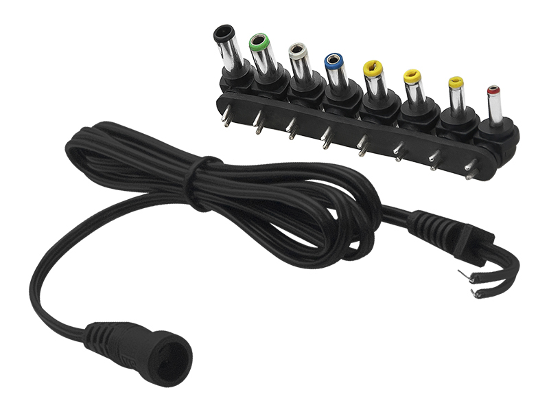 4285#--Zestaw złączy DC mocowanych w uniwersalnym gnieździe wraz z przewodem długości 18cmW skład zestawu wchodzą wtyki o rozmiarach:A - 6,0*4.4 mm + pin&amp;nbsp;B - 6.1*3.0 mmC - 5.5*2.5 mmD - 5.5*2.1 mmE - 5.5*1.7 mmF - 4.7*1.7 mmG - 4.0*1.7 mmH - 3.