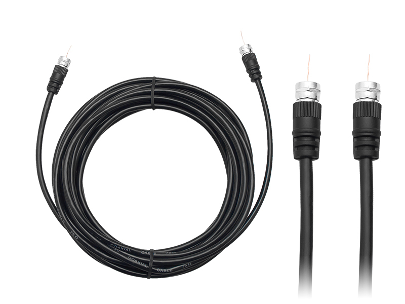 4374#--Przyłącze zakończone z dw&amp;oacute;ch stron wtykiem typu F.- Długość przewodu: 7,5 m- Kolor: czarny