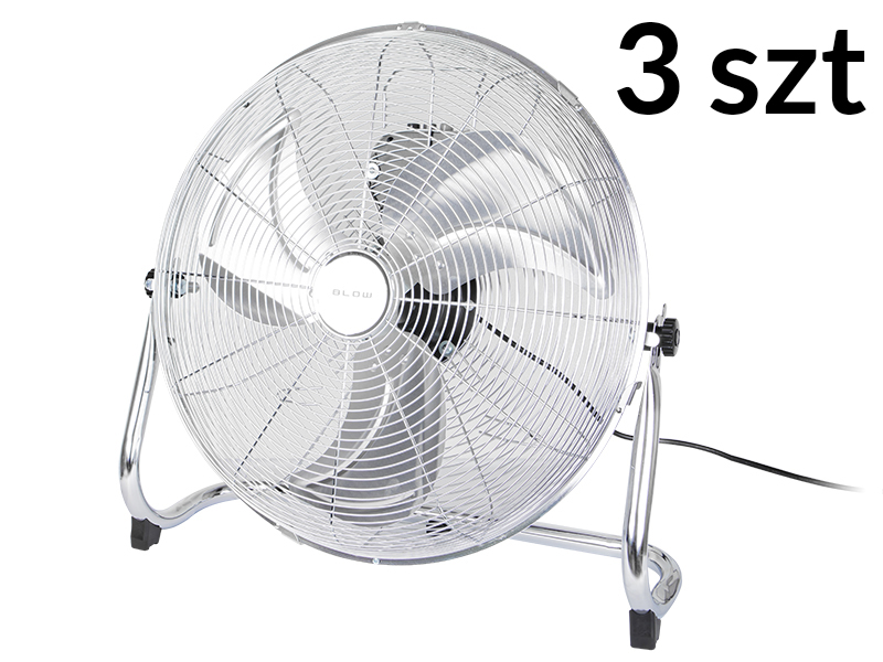44-069#--Opakowanie zbiorcze 3 sztuk Podłogowy cyrkulator powietrza BLOW o nadzwyczaj dużej mocy 110W i średnicy 18&amp;#39;&amp;#39; to niezastąpione urządzenie podczas letnich upał&amp;oacute;w. Idealnie sprawdzi się w domu czy biurze. Dzięki sw