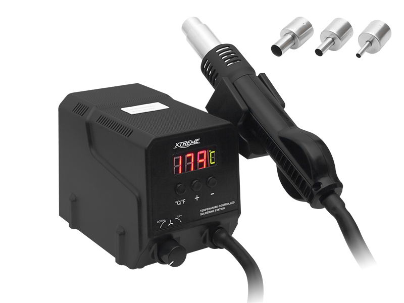 4562#--Stacja lutownicza na gorące powietrze z funkcją auto-stanby oraz automatycznym systemem chłodzenia. Sprawdzi się idealnie do skurczu termicznego, suszenia, usuwania farb, usuwania kleju, rozluźnienia, podgrzewania wstępnego itp. Wentylator bez szczot