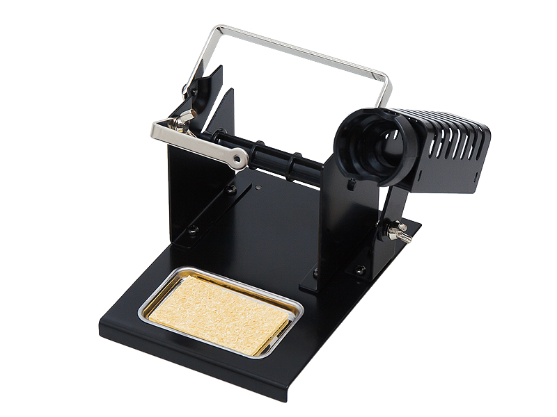 4563#--Podstawka pod lutownicę z podajnikiem cyny oraz&amp;nbsp;czyścikiem do grot&amp;oacute;w. Wykonana z metalu, malowana proszkowo podstawka znacznie ułatwi i usprawni pracę lutownicze.&amp;nbsp;Specyfikacja:- Wymiary podstawy:&amp;nbsp;