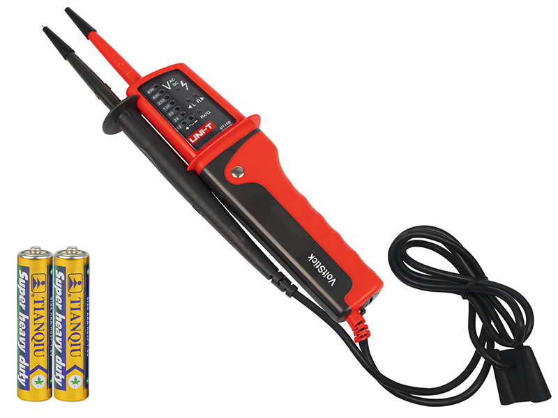 50-203#--Uniwersalny miernik umożliwiający pomiar napięcia stałego DC i zmiennego AC w zakresie od 12 do 690V z automatyczną zmianą zakres&amp;oacute;w, miernik pozwala r&amp;oacute;wnież na test rotacji FAZ. Dodatkowo urządzenie wyposażone zostało w 