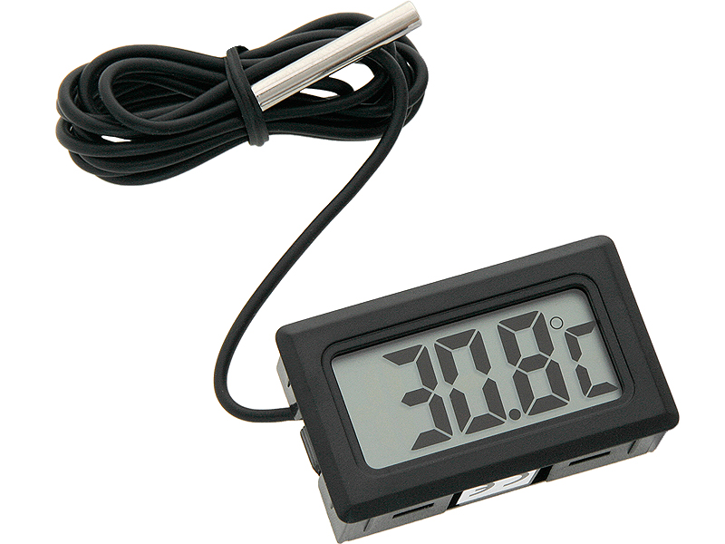 50-300#--Specyfikacja:&amp;nbsp;- Wymiary: 48 mm x 29 mm x 16 mm- Długość kabla: ok 100 cm- Zakres temperatury : -50stC~+100stC- Zasilanie: 2 x bateria LR44 1,5V- Kolor: czarny&amp;nbsp;Elektroniczny termometr panelowy z czytelnym wyświetlaczem LCD or