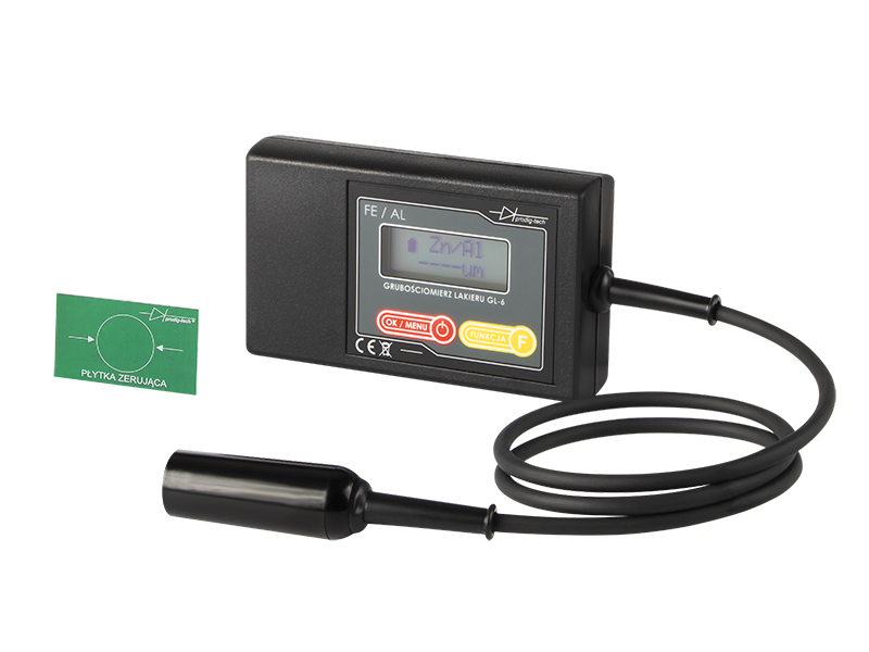 50-474#--Grubościomierz lakieru GL-6s, GL-6Hs służy do pomiaru grubości warstwy lakieru nałożonej na blachę samochodową&amp;nbsp;stalową, stalową ocynkowaną lub aluminiową. Posiada sondę pomiarową umieszczoną na przewodzie.  Pomiar względem punktu odniesi