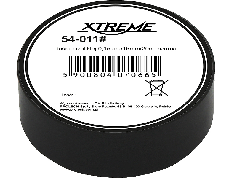54-011#--Klejąca taśma izolacyjna XTREMETaśmy izolacyjne XTREME są wysokiej jakości taśmami PVC o mocnej powłoce klejącej zapewniającej pewne przywieranie do powierzchni. Charakteryzują się dużą elastycznością i jednocześnie dużą wytrzymałością na zrywanie. P