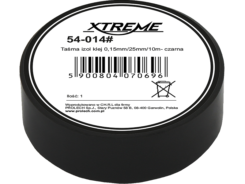 54-014#--Klejąca taśma izolacyjna XTREMETaśmy izolacyjne XTREME są wysokiej jakości taśmami PVC o mocnej powłoce klejącej zapewniającej pewne przywieranie do powierzchni. Charakteryzują się dużą elastycznością i jednocześnie dużą wytrzymałością na zrywanie. P