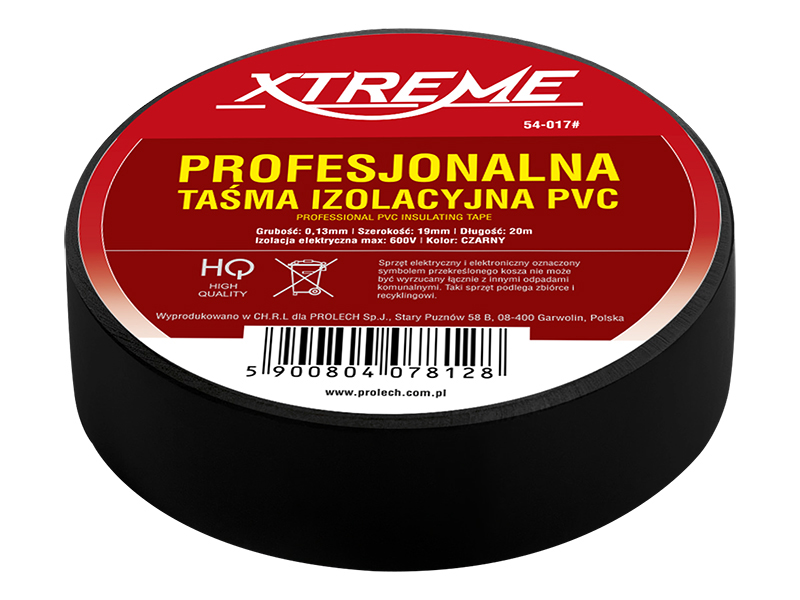 54-017#--Taśmy izolacyjne XTREME są wysokiej jakości taśmami PVC o mocnej powłoce klejącej zapewniającej pewne przywieranie do powierzchni. Charakteryzują się dużą elastycznością i jednocześnie dużą wytrzymałością na zrywanie. Po zawinięciu w skuteczny spos&a