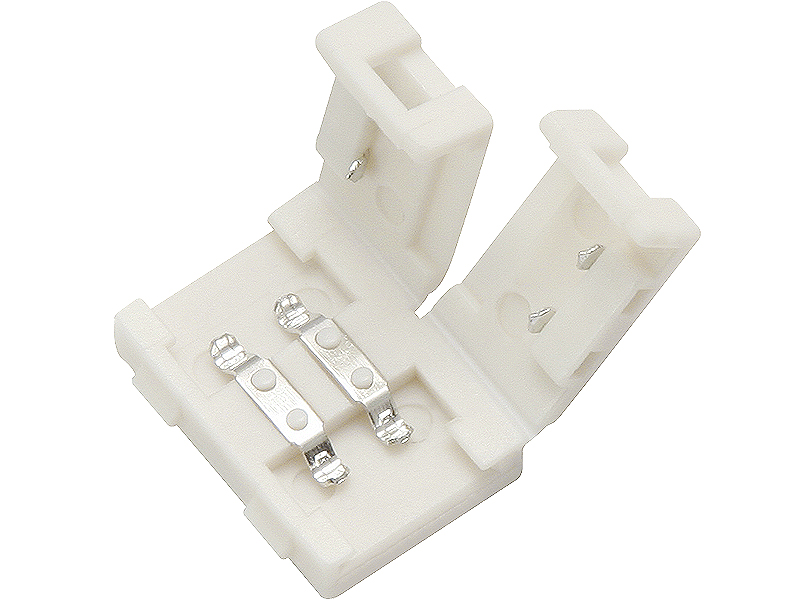 5681#--Specyfikacja:&amp;nbsp;- Rodzaj taśmy: LED 2 PIN- Szerokość taśmy: 8mm- Materiał: tworzywo sztuczne + metalZłącze taśmy LED pozwala na szybkie łączenie dw&amp;oacute;ch taśm LED o szerokości 8mm bez konieczności lutowania. Bardzo cienka budow