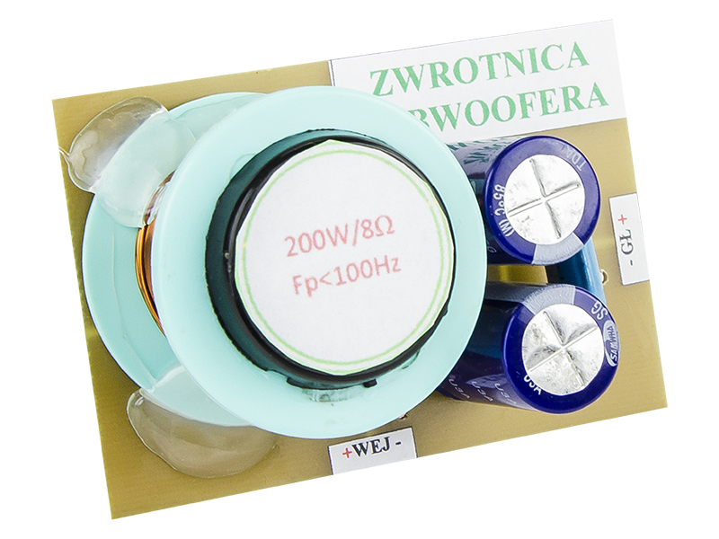 5931#               --Zwrotnica głośnikowa 8 Ohm- Moc max.:&amp;nbsp;200 W- Punkt podziału częstotliwości:&amp;nbsp;Fp 100 Hz- Nachylenie zbocza:&amp;nbsp;12 dB