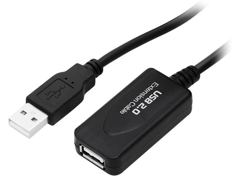 66-084#--Przyłącze - przedłużacz USB-A - USB-A.- Wtyk: USB-A- Gniazdo: USB-A z IC- Długość przewodu: 5 m- Kolor: czarny