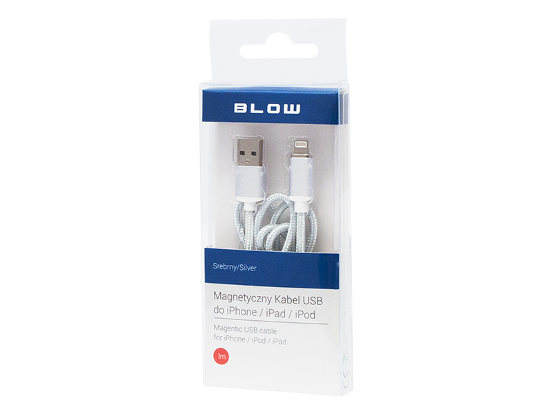 66-107#--Magnetyczne przyłącze USB-A z wtykiem przeznaczonym do urządzeń iPhone/iPad/iPod.Specyfikacja:- Wtyki: USB-A, wtyk do iPhone/iPad/iPod- Długość przewodu: 1 m- Typ przewodu: plecionka&amp;nbsp;- Kolor: biały