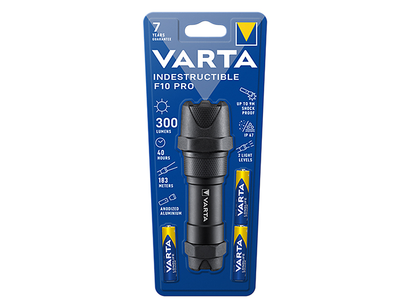71-345#--SpecyfikacjaTyp latarki: LEDSeria: INDESTRUCTIBLEOznaczenie: F10 PRO 18710Klasa odporności: IK08 (IEC 62262)Klasa szczelności: IP67Poziomy świecenia: 2 (wysoki i niski)Źr&amp;oacute;dło światła: 6W LEDZasięg światła: do 183 metr&amp;oacute;wC