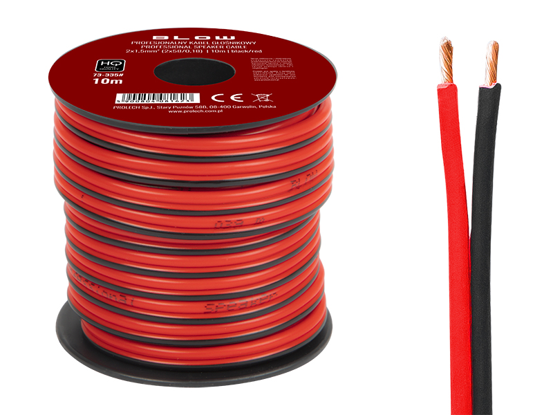73-335#--Specyfikacja:- Długość przewodu: 10m- Rozmiar przewodu: 2x 1,5mm- Rodzaj przewodu: głośnikowy- Przekazywany sygnał: audio- Kolor: czarno-czerwonyWysokiej jakości przew&amp;oacute;d głośnikowy przeznaczony do domowych i profesjonalnych zastosowań 